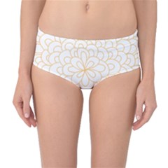 Rosette Flower Floral Mid-waist Bikini Bottoms