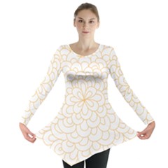 Rosette Flower Floral Long Sleeve Tunic 