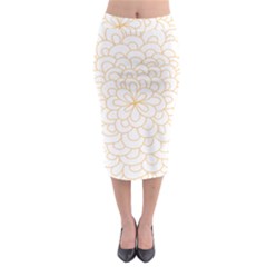 Rosette Flower Floral Midi Pencil Skirt by Mariart