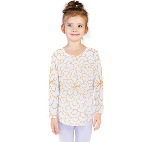 Rosette Flower Floral Kids  Long Sleeve Tee by Mariart