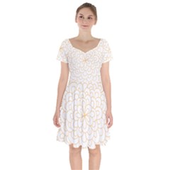 Rosette Flower Floral Short Sleeve Bardot Dress by Mariart