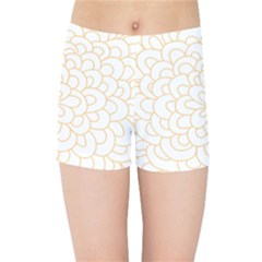 Rosette Flower Floral Kids Sports Shorts