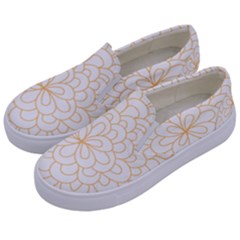 Rosette Flower Floral Kids  Canvas Slip Ons