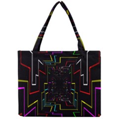 Seamless 3d Animation Digital Futuristic Tunnel Path Color Changing Geometric Electrical Line Zoomin Mini Tote Bag by Mariart