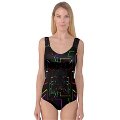 Seamless 3d Animation Digital Futuristic Tunnel Path Color Changing Geometric Electrical Line Zoomin Princess Tank Leotard  by Mariart