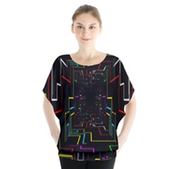 Seamless 3d Animation Digital Futuristic Tunnel Path Color Changing Geometric Electrical Line Zoomin Blouse