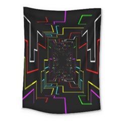 Seamless 3d Animation Digital Futuristic Tunnel Path Color Changing Geometric Electrical Line Zoomin Medium Tapestry by Mariart