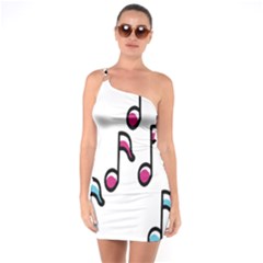 Sound Advice Royalty Free Music Blue Red One Soulder Bodycon Dress