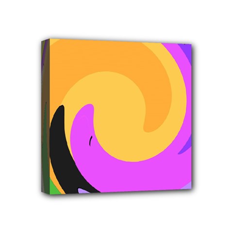 Spiral Digital Pop Rainbow Mini Canvas 4  X 4  by Mariart