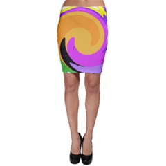 Spiral Digital Pop Rainbow Bodycon Skirt by Mariart