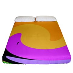 Spiral Digital Pop Rainbow Fitted Sheet (king Size)