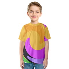 Spiral Digital Pop Rainbow Kids  Sport Mesh Tee