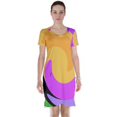 Spiral Digital Pop Rainbow Short Sleeve Nightdress