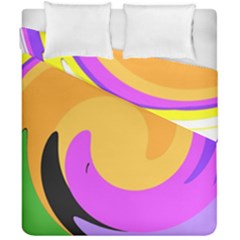 Spiral Digital Pop Rainbow Duvet Cover Double Side (california King Size)