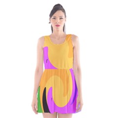 Spiral Digital Pop Rainbow Scoop Neck Skater Dress