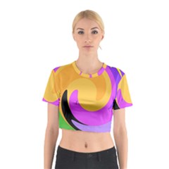 Spiral Digital Pop Rainbow Cotton Crop Top