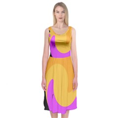 Spiral Digital Pop Rainbow Midi Sleeveless Dress