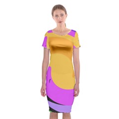 Spiral Digital Pop Rainbow Classic Short Sleeve Midi Dress