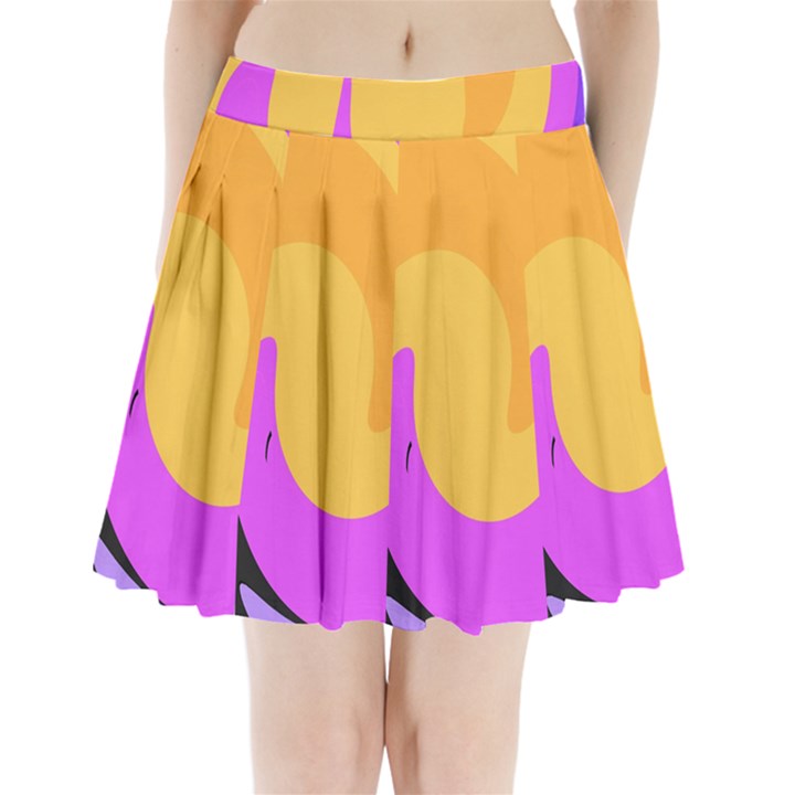 Spiral Digital Pop Rainbow Pleated Mini Skirt