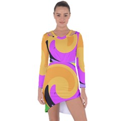 Spiral Digital Pop Rainbow Asymmetric Cut-out Shift Dress