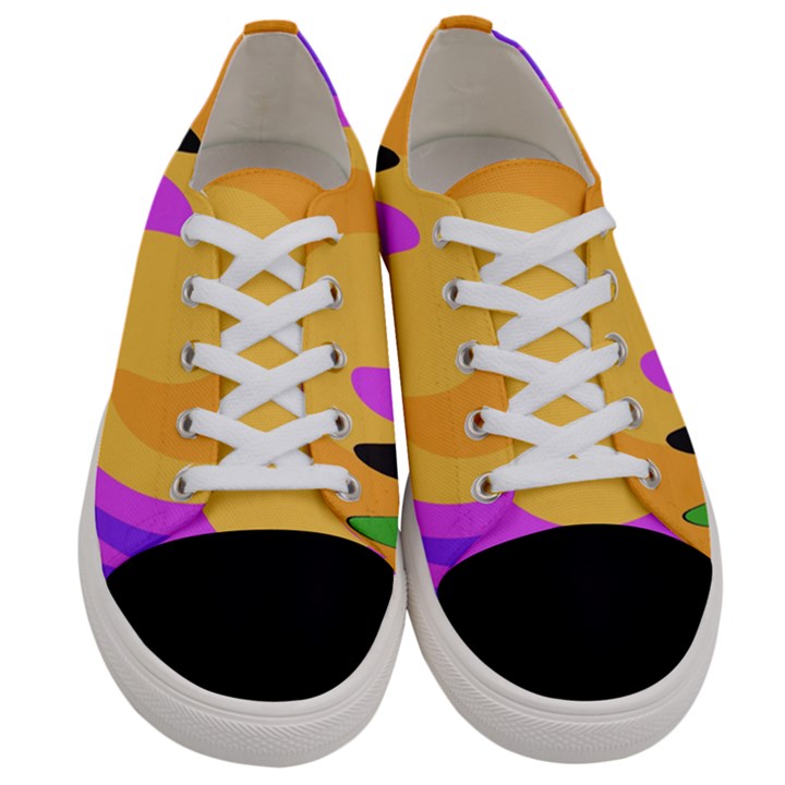 Spiral Digital Pop Rainbow Women s Low Top Canvas Sneakers