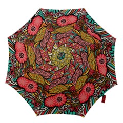 Seamless Texture Abstract Flowers Endless Background Ethnic Sea Art Hook Handle Umbrellas (large)