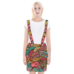 Seamless Texture Abstract Flowers Endless Background Ethnic Sea Art Braces Suspender Skirt