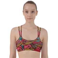 Seamless Texture Abstract Flowers Endless Background Ethnic Sea Art Line Them Up Sports Bra