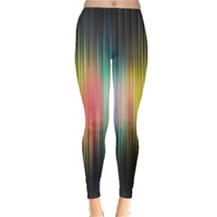 Sound Colors Rainbow Line Vertical Space Leggings  by Mariart