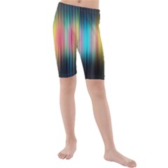 Sound Colors Rainbow Line Vertical Space Kids  Mid Length Swim Shorts