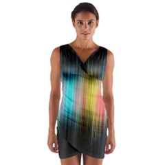 Sound Colors Rainbow Line Vertical Space Wrap Front Bodycon Dress by Mariart