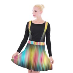 Sound Colors Rainbow Line Vertical Space Suspender Skater Skirt by Mariart