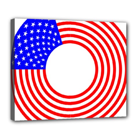 Stars Stripes Circle Red Blue Deluxe Canvas 24  X 20   by Mariart