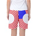 Stars Stripes Circle Red Blue Women s Basketball Shorts View2