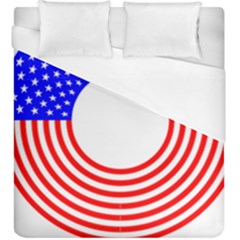 Stars Stripes Circle Red Blue Duvet Cover (king Size)