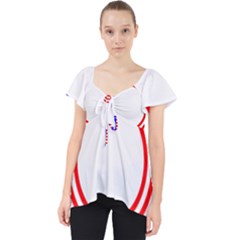 Stars Stripes Circle Red Blue Lace Front Dolly Top