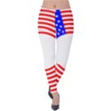 Stars Stripes Circle Red Blue Velvet Leggings View1