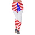 Stars Stripes Circle Red Blue Velvet Leggings View2