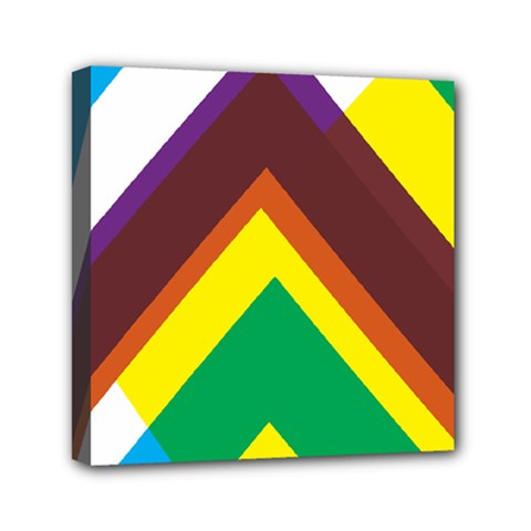 Triangle Chevron Rainbow Web Geeks Mini Canvas 6  X 6 