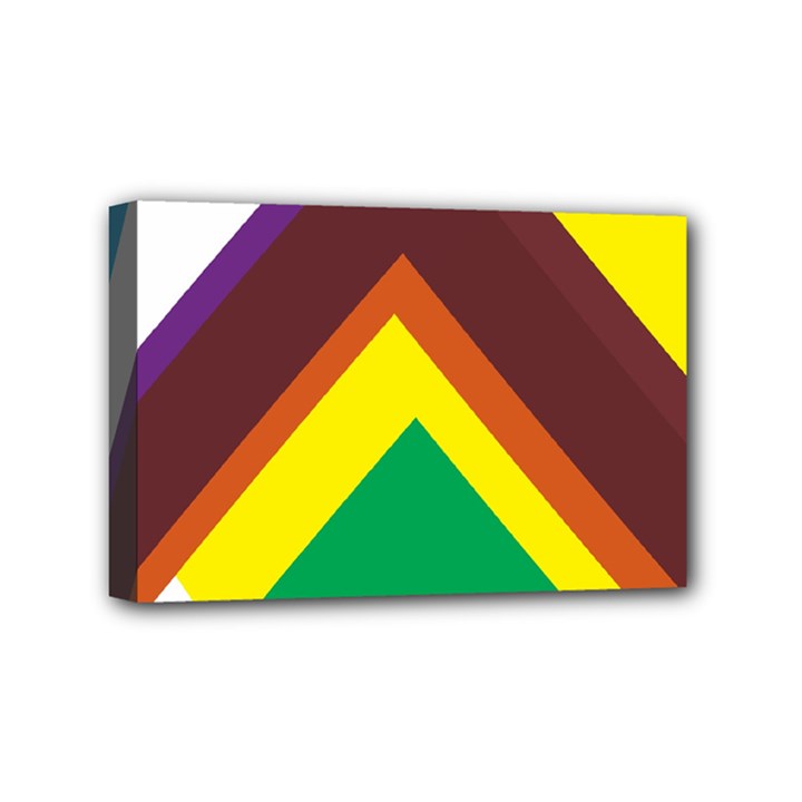 Triangle Chevron Rainbow Web Geeks Mini Canvas 6  x 4 