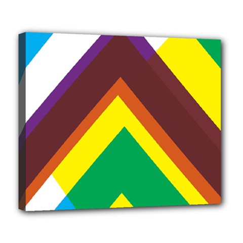 Triangle Chevron Rainbow Web Geeks Deluxe Canvas 24  X 20  