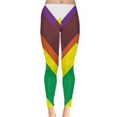 Triangle Chevron Rainbow Web Geeks Leggings  by Mariart