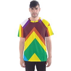 Triangle Chevron Rainbow Web Geeks Men s Sports Mesh Tee