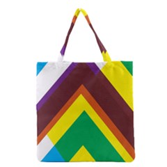 Triangle Chevron Rainbow Web Geeks Grocery Tote Bag by Mariart