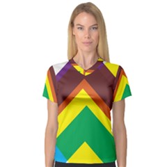 Triangle Chevron Rainbow Web Geeks V-neck Sport Mesh Tee