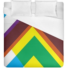 Triangle Chevron Rainbow Web Geeks Duvet Cover (king Size)