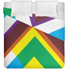 Triangle Chevron Rainbow Web Geeks Duvet Cover Double Side (king Size) by Mariart