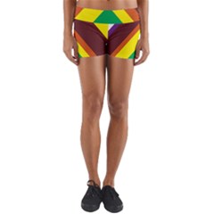 Triangle Chevron Rainbow Web Geeks Yoga Shorts