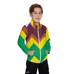 Triangle Chevron Rainbow Web Geeks Wind Breaker (kids) by Mariart