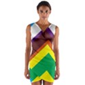 Triangle Chevron Rainbow Web Geeks Wrap Front Bodycon Dress View1